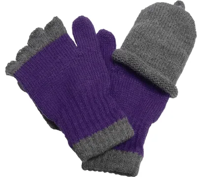 Produktbild von Claus Modes Kinder Halbfinger Handschuhe wandelbar Fäustling, lila, 3
