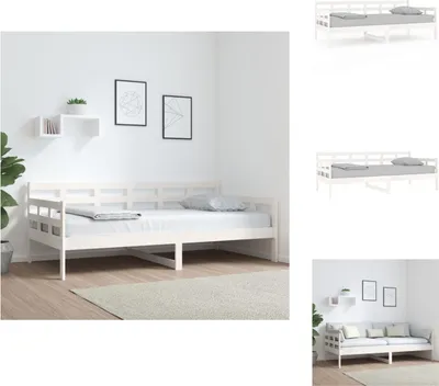 Produktbild von vidaXL Tagesbett Weiß Massivholz Kiefer 90x190 cm -  Betten & Bettgestelle