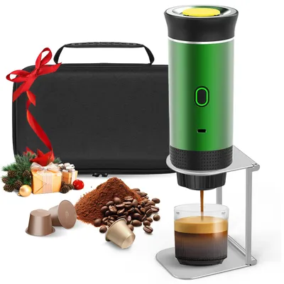 Tragbare Espressomaschine 3-in-1, Akku 7500 mAh, Grün
