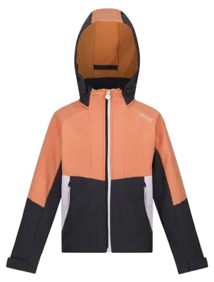 Produktbild von Softshell-Jacke für Mädchen – Wasserdicht, Farbe: Grau/Aprikose