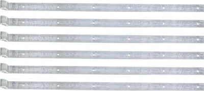 Image de Charnière de porte Alberts 862442, droite, extrémité droite, zinguée bleu par galvanisation, rouleau Ø 14 mm, dimensions 800 x 35 mm, lot de 6