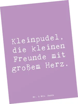 Produktbild von Mr. & Mrs. Panda Fotokarte Spruch Kleinpudel Liebe - Lavendeltraum - Geschenk, Hund, Hunderassen, treuer Begleiter, Kunstkarten, Hunderasse, Grußkarte, Postkarten, Hunde