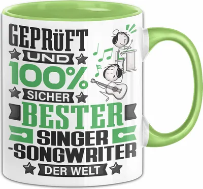 Produktbild von Singer-Songwriter Geschenk Lustiger Spruch für Singer-Songwriter Geschenkidee Bester Singer-Songwriter Der Welt (Grün)