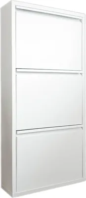 Produktbild von Schuhschrank Danacleri, Schuhregal, Mehrzweck-Eingangsgarderobe, Möbel für Schuhe, 50x15h104 cm, Weiß