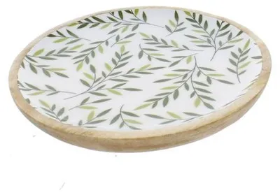 Produktbild von Dekoteller rund - Olivenzweige - ca. 22 cm