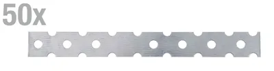 Zdjęcie produktu dla Alberts 824563 Łącznik ścienny, płaski, ocynkowany sendzimir, 200 x 22 x 0,7 mm, zestaw 50 sztuk