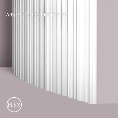 Zdjęcie produktu dla NMC ALLEGRETTO FLEX ARSTYL Noel Marquet Panel ścienny 3D Okładzina ścienna Panel akustyczny Listwa dekoracyjna Sztukateria 2 m