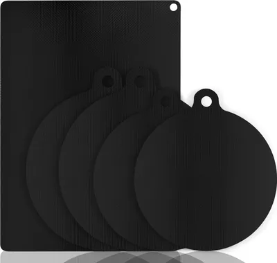 Obrázek produktu pro 5 kusů - Ochranné podložky pro indukční varné desky - 0,7 mm 25 x 35 cm, černá + 2 x 0,7 mm 24 cm, černá + 2 x 0,7 mm 22 cm, černá