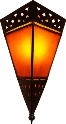 Zdjęcie produktu dla Lampa ścienna Rabat 30 × 20 × 13 cm - marokańska lampa ścienna wykonana ze skóry i metalu Ręcznie wykonana orientalna lampa do salonu, przedpokoju lub sypialni