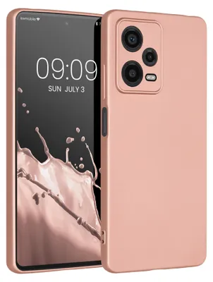Produktbild von kwmobile Handyhülle für Xiaomi Redmi Note 12 Pro 5G Hülle - weiche Silikon Case metallisch schimmernd - Schutzhülle Cover - Metallic Rosegold