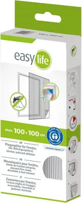 Zdjęcie produktu dla Moskitiera okienna 100x100 cm - Biała - Poliester z taśmą na rzep - Moskitiera przeciw owadom do okien