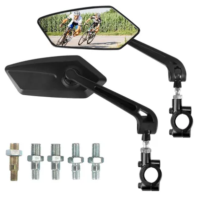 Immagine prodotto di Specchietto retrovisore per bicicletta, 2 pezzi, alta definizione, 360° regolabile, resistente agli urti, universale, adatto per mountain bike, e-bike e motociclette