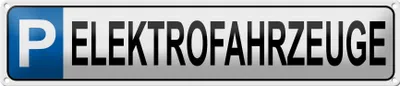 Produktbild von Blechschild Parkplatz Elektrofahrzeuge, 46x10 cm, Blechschilder Parking