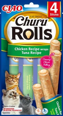 Zdjęcie produktu dla Przysmak dla kota CHURU ROLLS Kurczak i tuńczyk 4x10g