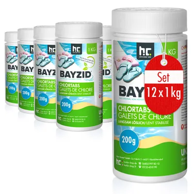 Produktbild von 12x 1 kg BAYZID® Chlortabs 200g langsam löslich