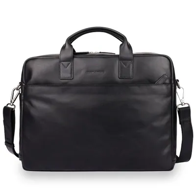 Produktbild von Gentlemen's Laptoptasche aus Echtleder – Notebooktasche Herren 14 Zoll – Business Tasche mit Laptopfach, Trolley-Slot & Tracker-Fach