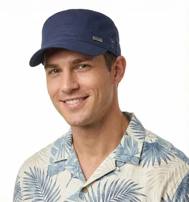 Immagine prodotto di Cappello militare da uomo, regolabile, in cotone, colore blu, taglia 56-60 cm