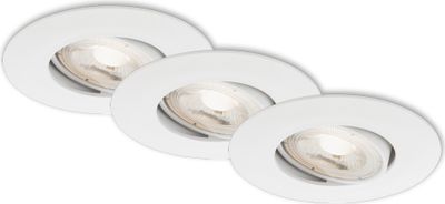 Briloner 3er Set LED Einbauleuchte Nava weiß Ø 9 cm warmweiß dimmbar