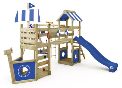 Produktbild von Gartenspielgerät Wickey StormFlyer mit Schaukel und Sandkästen in Blau