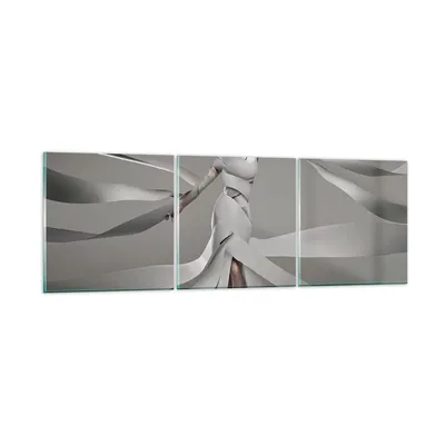 Produktbild von Bilder auf glas - Frau Modell Streifen Emotionen - 120x40cm - Glasbilder - Wandbilder - Kunstdruck - zum Aufhängen bereit - Wanddekoration aus Glas - Glas Bilder - Wandbild auf Glas - GCA120x40-2612