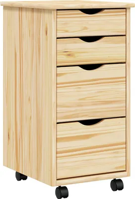 Zdjęcie produktu dla vidaXL Wózek biurowy z biurkiem MOSS Lakier bezbarwny 34 x 39 x 65,5 cm