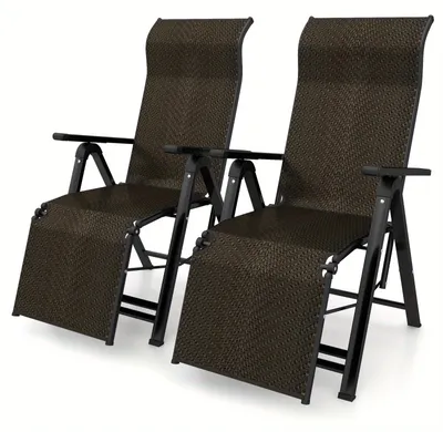 Immagine prodotto di Sedia da esterno - Sedia da giardino - Poltrona relax - Sedia da spiaggia - Lettino prendisole - Set da 2 - Schienale regolabile