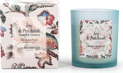 Produktbild von Duftkerze Laura Ashley Iris & Patchouli, Aromakerze, HxBxT: 10x9x9 cm, Glas, Paraffinwachs, Geschenkidee