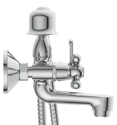 Produktbild von SCHÜTTE Badewannenarmatur ELK, Mischbatterie Badewanne, Wasserhahn Bad mit Handbrause, Chrom