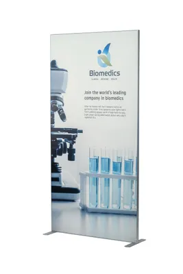 Produktbild von EXPOLINC Fabric Stand mit 2 Füßen - Werbe- & Stoffwand - 100x200cm - ohne Druck - für Stoff Flachkederdrucke