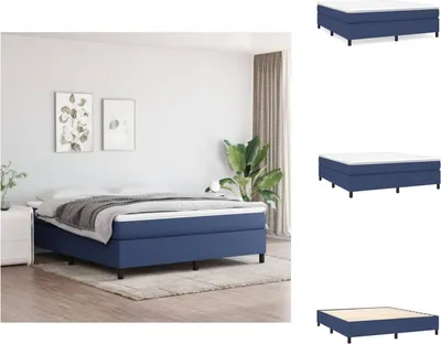 Image de vidaXL Lit Boxspring Bleu 180x200 cm Tissu - Lits et Sommiers