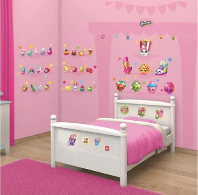 Zdjęcie produktu dla DW-44227 Naklejka ścienna: Naklejka ścienna Shopkins