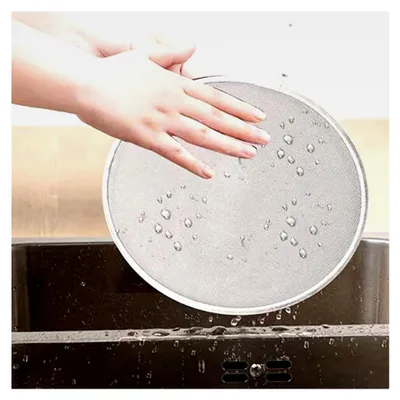 Produktbild von Ölbeständiger Spritzschutz 19cm Feinmaschiger Fettspritzschutz aus Edelstahl für Heißluftfritteusen und Bratpfannen Wiederverwendbarer Spritzschutzdeckel für die Küche