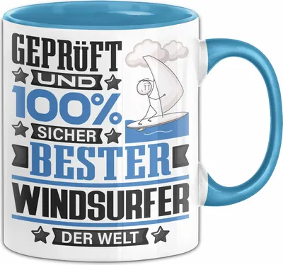 Produktbild von Windsurfer Geschenk Lustiger Spruch für Windsurfer Geschenkidee Bester Windsurfer Der Welt (Blau)