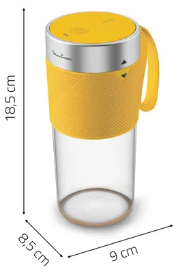 Produktbild von Moulinex Lightmix LM1C0210, Tragbarer Mixer, 0,3 l, Edelstahl, Transparent, Gelb