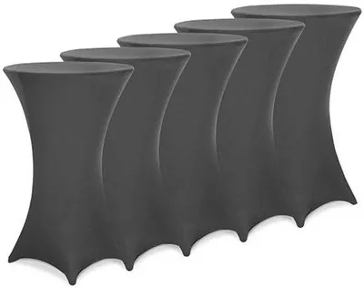Produktbild von Famanu Stuhlhussen Set von 5 - Farbwahl für Ø 60-85 cm Runde Tische - Stretch Hussen für Feiern
