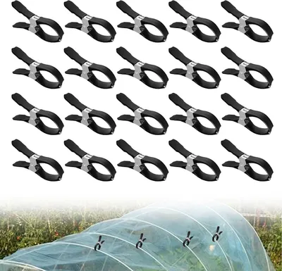 Image de 20 clips de jardin, en acier inoxydable, pour film de serre, pour l'extérieur