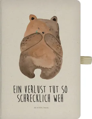Produktbild von Mr. & Mrs. Panda Skizzenbuch Bär Verlust - Transparent - Geschenk, notizbuch, Tagebuch, Adressbuch, A5, Kladde, Teddy, Journal