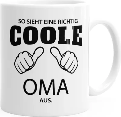 Produktbild von So sieht ein richtig eine richtig coole Oma aus Tasse Familie MoonWorks® weiß unisize