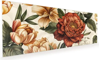Produktbild von Küchenrückwand Spritzschutz Glas mit Motiv Blumenmuster Vintage 40 x 40 cm