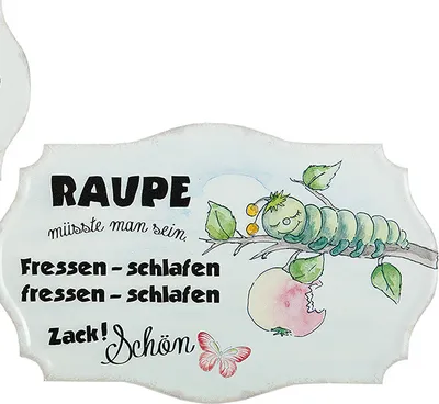 Produktbild von Metallschild "Raupe" 30x19cm