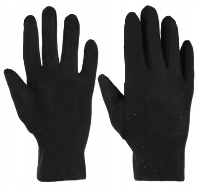 Obrázek produktu pro Dámské rukavice černé – černé rukavice – elegantní rukavice – rukavice s kamínky – módní rukavice