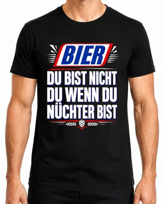 Imagen del producto de Camiseta para hombre, color negro, talla M. Frase: "No eres tú cuando estás sobrio. Beber, fiesta, divertido."