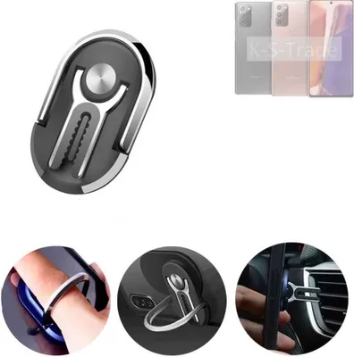 Produktbild von K-S-Trade 3in1 Smartphone-Ring Handy-Ring kompatibel mit Galaxy Note 20 LTE Fingerhalterung  Handyring Tischständer Lüftungsgitter-Halterung Tisch