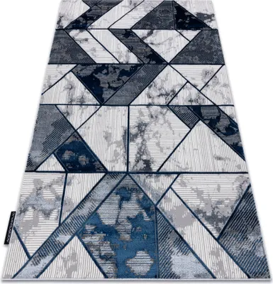 Produktbild von Modern DE LUXE Teppich 632 Geometrisch - Strukturell creme / dunkelblau Blau 160x220 cm