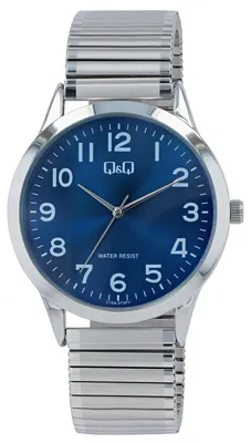 Produktbild von Q&Q Herrenuhr Edelstahl Ø 40 mm flexibles Zugarmband Quarzuhrwerk 3 ATM wasserdicht