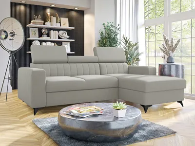 Obrázok produktu pre Rohová sedačka na každodenné spanie KINU - šedá, pravý roh