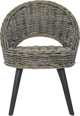 Produktbild von vidaXL Sessel Kubu-Rattan Schwarz