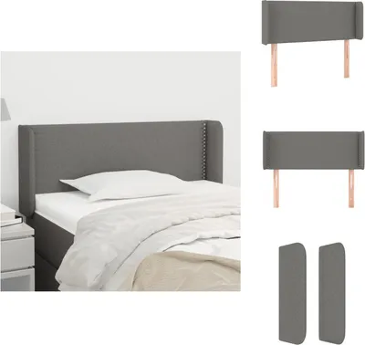 Produktbild von vidaXL Kopfteil mit Ohren Dunkelgrau 103x16x78/88 cm Stoff -  Kopf- & Fußenden