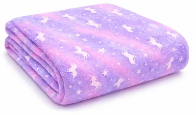 Immagine prodotto di Coperta in pile di flanella, 190 x 150 cm, con motivo unicorno, per bambini