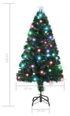 Productafbeelding van vidaXL Verlichte kerstboom met standaard en LED-verlichting, 120 cm, met glasvezel